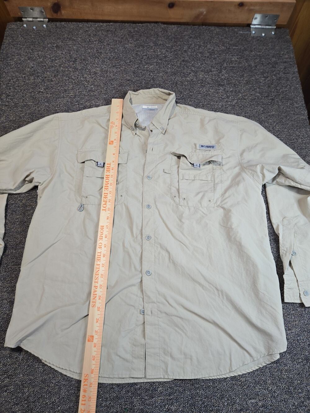 Columbia PFG Mens shirt Beige Large Omni shade